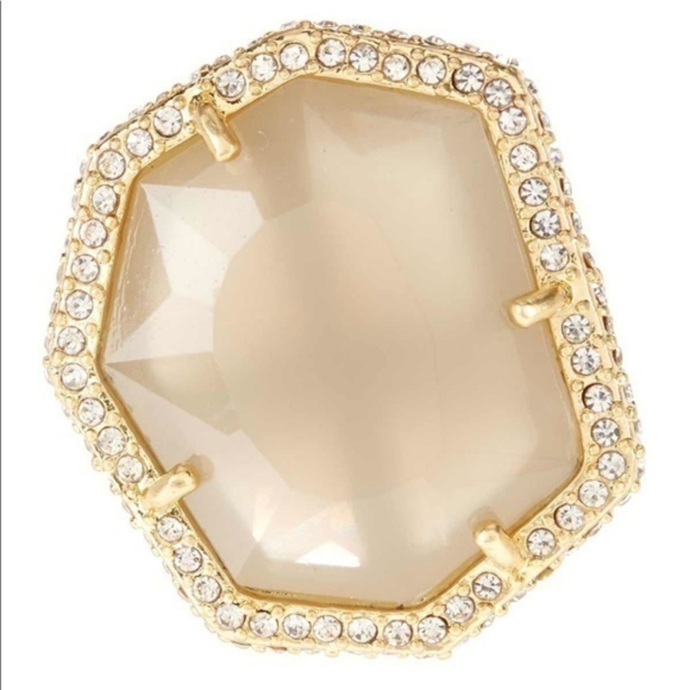 (N32)VINCE CAMUTO PAVED CRYSTALS GOLD RING (JA2-1)